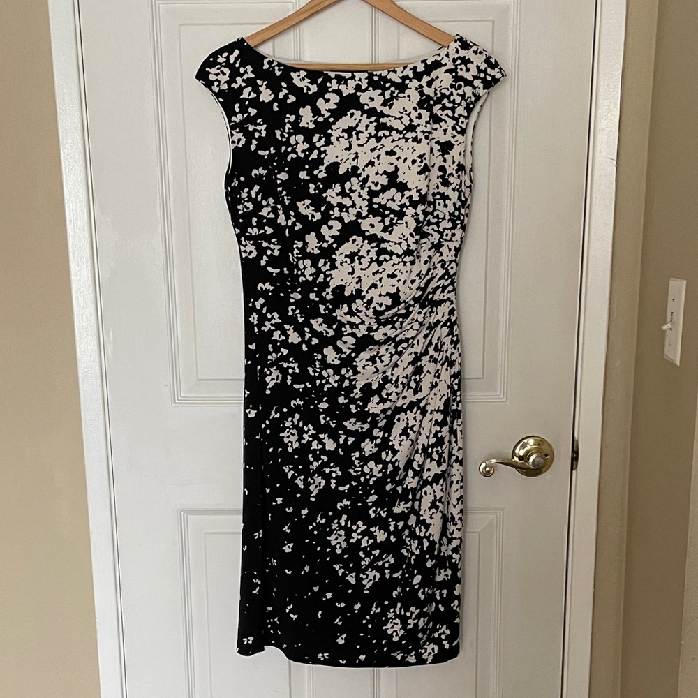 Lauren Ralph Lauren Monochrome Floral Midi Dress